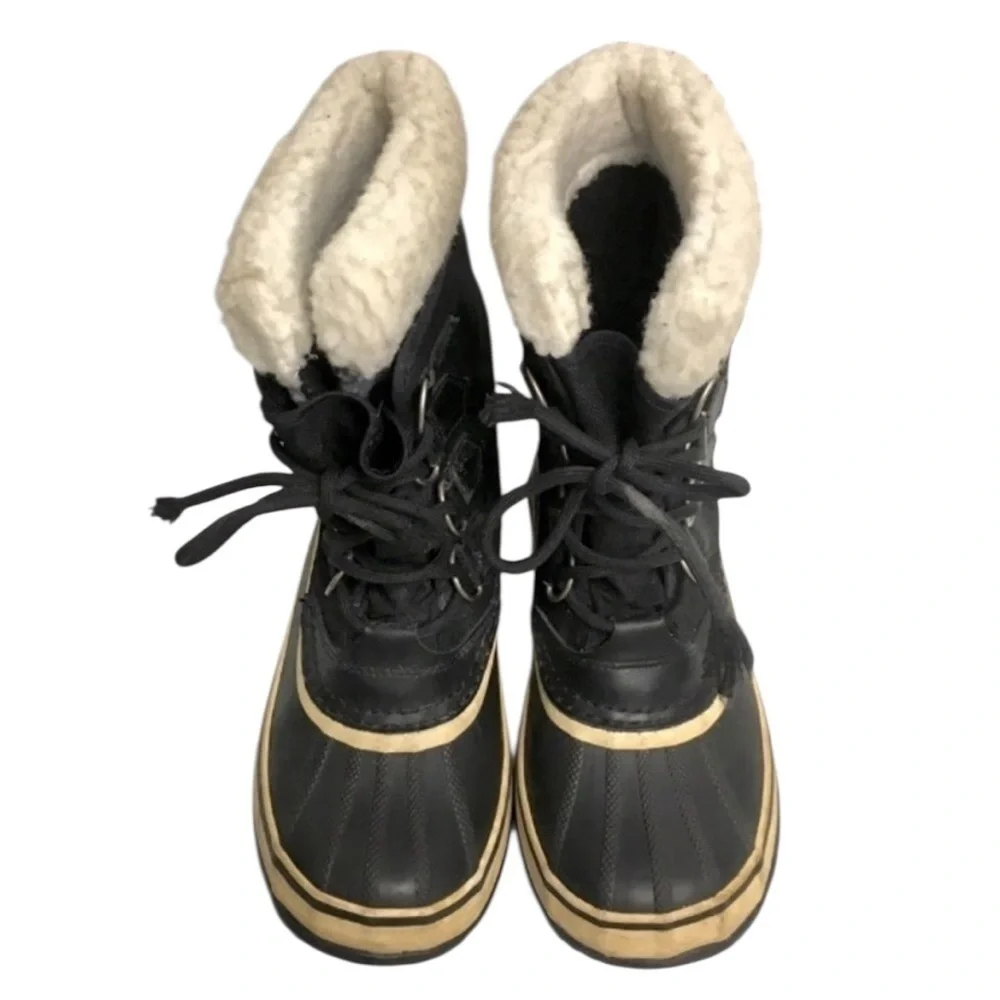 SOREL Women's Carnival Black Waterproof Snow Boots Size 6 - Picture 3 of 7